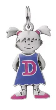 Initial Kid Charm D (Girl) EL0015 by Ganz