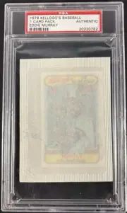 1978 Kellogg’s 3-D #25 Eddie Murray PSA Authentic SEALED UNOPENED PACK