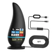 Upgraded TV Antenna Indoor, 880+ Miles Range 360° Reception Amplified Digital