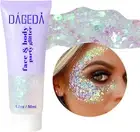 White Body Glitter Gel, Face Glitter Body Gel Sequins Shimmer Liquid Eyeshadow,