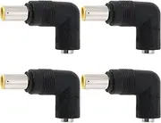 4Pcs DC Power Supply Adapter Plug Socket 5.5x2.1mm to 7.4x5.5x0.9mm Power Adapter Female to Male Adapter for Laptop Black