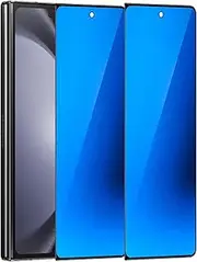 [BWEDXEZ] 2 Pack Outer Anti-Blue Privacy Tempered Glass For Samsung Galaxy Z Fold 5 / Z Fold 4 Front Mirror Anti-Spy Screen Protector Anti-Peeping Full Covered Film Electroplated Blue