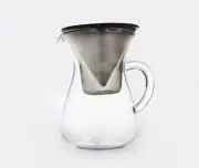 Kinto Pourover Coffee Set Glass Carafe with Steel Mesh Dripper Filter Cone 300ml