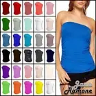 Womens Bandeau Top Strapless Boobtube Plain Side Ruched Vest Tee Summer T-Shirt