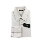 Hugo Boss White Red Striped Cotton L/S Button Front Size Men’s 16 34.5 NWT