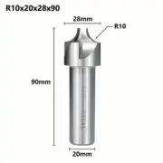 HSS Corner Rounding End Mill R10 Diameter 28mm Milling Cutter CNC Router Bits