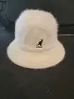 Kangol Ivory Fuzzy Angora Fur Y2k 80/90s Casual Bucket Hat New SMALL Vintage