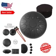 Beginner-Friendly 12-Inch Steel Tongue Drum Set - Includes Mallets & Music Book