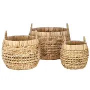Amalfi Albany Woven Storage Baskets Set of 3 Laundry Hamper Clothes Organiser