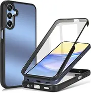 [Cavor] for Galaxy A15 Case Samsung Galaxy A15 5G Case 6.5'' 360° Full Body Protective Case with Built-in Screen Protector Clear TPU PC Bumper Shockproof Phone Cover-Black