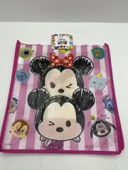 Tsum Tsum Disney Character Kids Tote Reusable Bag School Travel (Handles Inside)