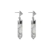 NEW SAMANTHA WILLS Dawns Exhale Drop Earrings White Howlite Silver Tag Pouch