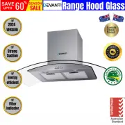 Devanti 900mm Rangehood 90cmRange Hood Glass Canopy Kitchen Stainless Wall Mount