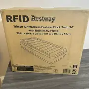 Bestway 67883E Tritech Fashion Flock 20" Twin Air Mattress w/ Built in Pump NEW