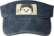 [RLDOBOFE] Sun Visor Hat Adjustable Empty Top Baseball Cap Cute hedgehog Sun Hats for Women Men Sports Hats Summer Beach Cap