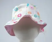 OLD NAVY BABY GIRLS 12-24M NWT REVERSIBLE SOLID PINK FLORAL HAT 12M 18M 24M NEW