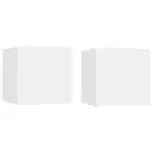 2pcs Wall-Mounted Wooden Cabinets TV Storage Unit Shelf Rack Bookcase Cupboards
