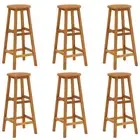Bar Stools 6 pcs Solid Acacia Wood Kitchen Dining Furniture Set Modern Des 10287