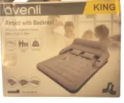 Avenli King Size Air Mattress Inflatable Sofabed w/ Backrest- 80in x 72in x 28in