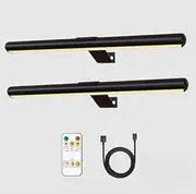 Wireless Picture Light, 40.6 cm LED Art Lighting, 2-Pack with Remote Control, 3 Colour Modes, Touch Control, Rechargeable