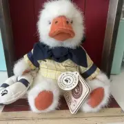 Boyds Bears Plush Duck 8 Inches Webb Q. Yachtley Yellow Navy Shirt Buoy