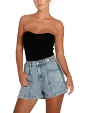 [Belle & Bloom] Bring The Heat Denim Shorts in Stonewash