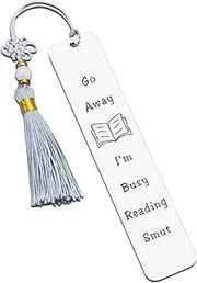 AMBREGRISSUN Silver Stainless Steel Bookmark - Funny Quote, Perfect for Book Lovers, Women, Men, Christmas, Valentines Day, Birthday Gifts, 1 Piece