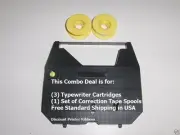 Panasonic KXW1525 3 PK Typewriter Ribbon Cartridge + Correction Tape Value Pack