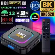 HK1 RBOX K8 Android 13 TV BOX RK3528 4G 32G/64G Wifi H.265 4K HDR Set top tv box