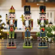 Wood Nutcracker Figure Fireplace Desktop Festive Mantle Christmas Decoration