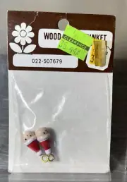 Vintage Frank's Nursery - Mini Santa Trinket - 1" Wood Necklace Charm - New