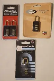 4 NEW Master Lock Set Your Own Combo Padlocks Black Weather Resistant
