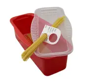 Microwave Pasta Maker Cooker Red with Portioning Tool Easy Meals BPA-Free