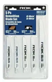 ROK 5pc Reciprocating Saw Blades Set Bi-metal Demolition