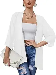 [Nosunyi] Sheer Chiffon Kimono Cardigans for Women Lightweight Beach Cover up Casual Blouse Tops