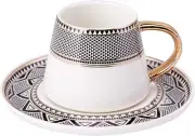 Coffee Cups Set And Espresso Saucer for 6 People 12 Pieces 90 ml Espresso (1 )