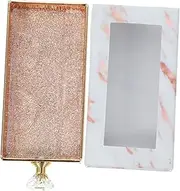 ASAKKURA Portable Diamond Handle Lash Drawer Box Window Rectangle Fake Lash Storage Case