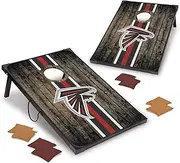NFL Pro Football 2' x 3' MDF Wood Deluxe Cornhole Set by Wild Sports, Comes with 8 Bean Bags - Perfect for Tailgate, Outdoor, Backyard