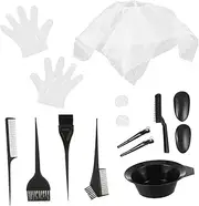 Baluue Hair Coloring Kit 11pc Set Shower Cap Gloves Bowl Dyeing Tools for Home/professional Use