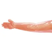 Livingstone Veterinary Gloves Shoulder Length Clear Orange Polyethylene 100 Box