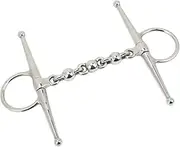 Stainless Steel Horse Mouth Riding Bit Full Cheek Snaffle Bit with Ball Chain for Equestrians