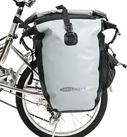 AFISHTOUR Waterproof Bike Panniers - 50L Saddle Bags for Bicycles Rear Rack - Bike Bag for Grocery, Laptop (Grey, 1 Pair)