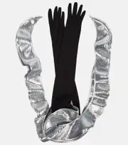 [David Koma] David Koma Long sequined gloves AU 14 black