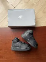 Vintage Nike Air Force 1 MID TD 5C Baby Shoe Black Infant Sneaker 314197-004