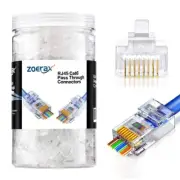 200-Pack RJ45 Cat6 Pass Through Connector Modular Plugs for