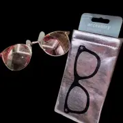 Foster Grant Maxblock Rose Tone Sunglasses HAILEY RSE MIR With Rose Pink Pouch