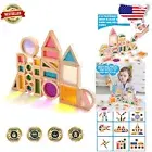 Colorful Wooden Rainbow Stacking Blocks Set - 32 Pieces for Creative Learning