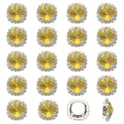 32Pcs Rhinestone Buttons, Flatback Sew on Rhinestones, Gold