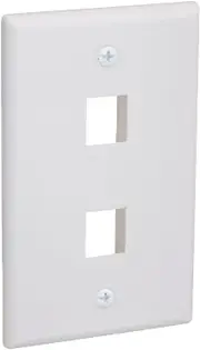 2 Port QuickPort outlet Wall Plate face plate, two Gang White