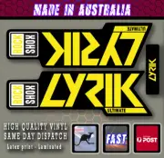 Rockshox Lyrik style Fork Decal YELLOW Sticker Laminated REPRODUCTION Rock shox